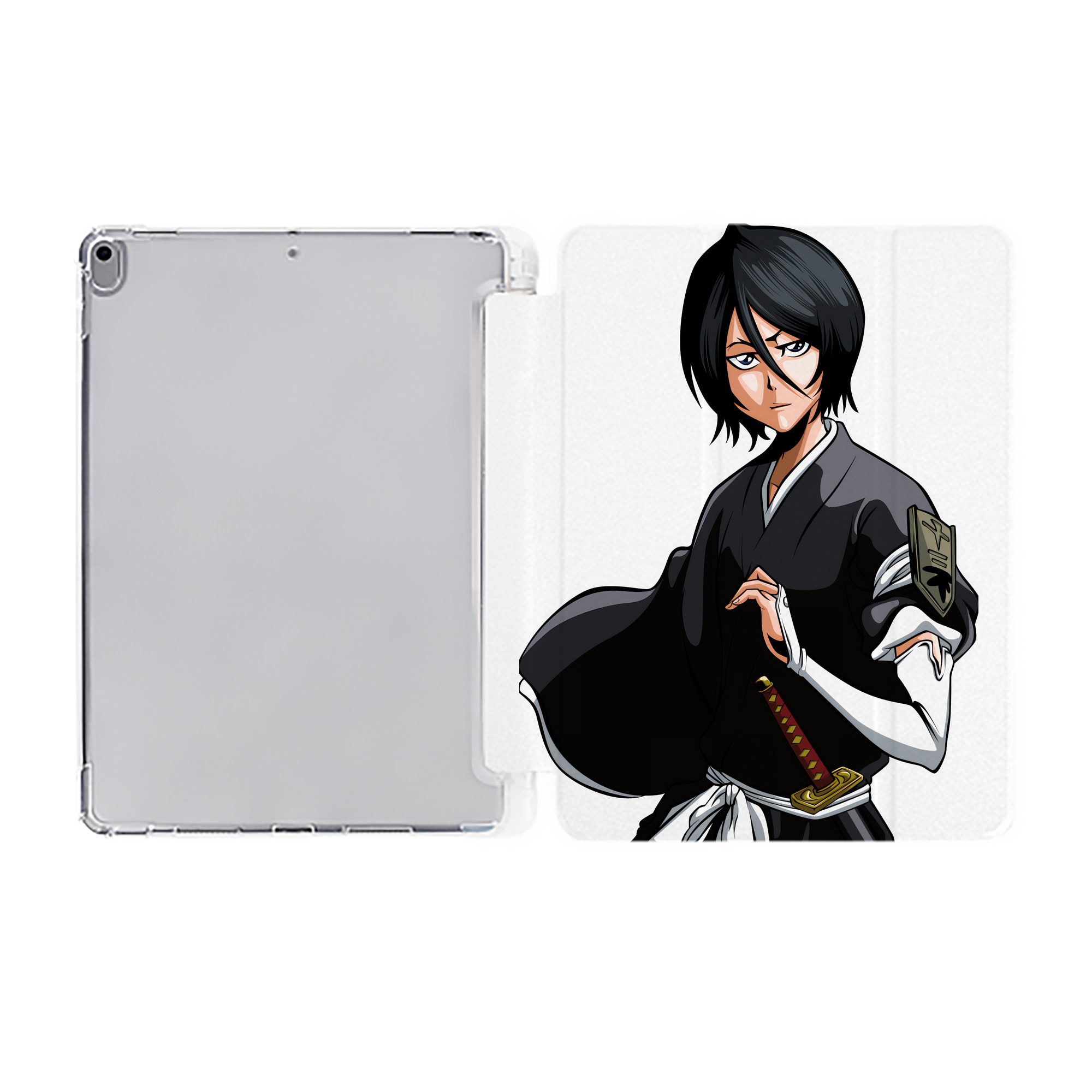 （画像用） ブリーチ 朽木ルキア BLEACH Kuchiki Rukia IPad ケース ペン収納付き 三つ折りスタンド PUレザー×シリコン 対応機種9.5/10.5/10.9インチ